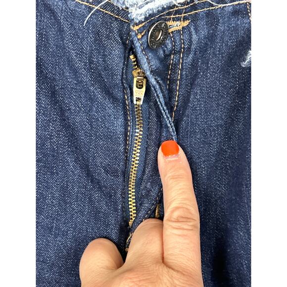 Guess womens 30 Y2K Vintage Distressed Mid Rise Raw Hemline Denim Jeans Pant - Picture 4 of 7